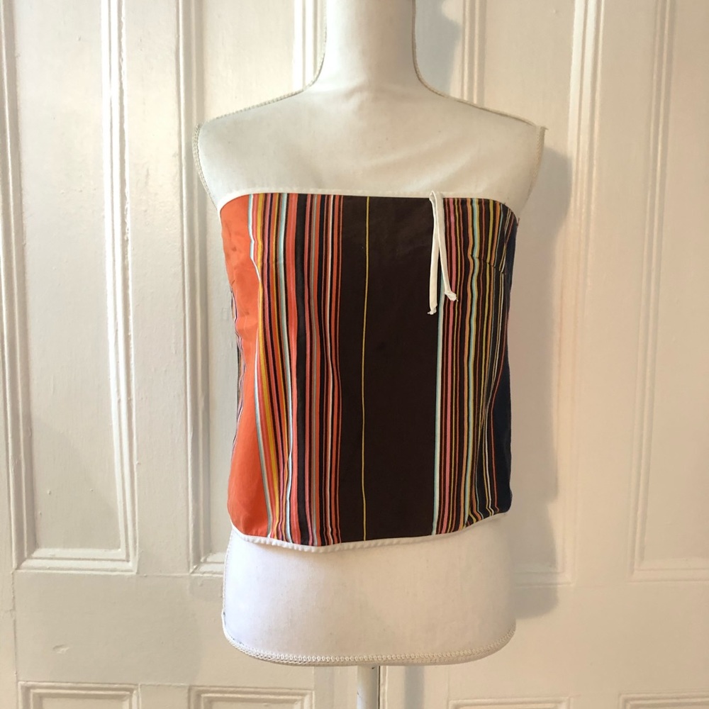 VTG Trina Turk Vertical Stripe Tube Top